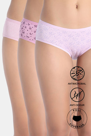 Buy Zivame Low Rise Full Coverage Hipster Panty (Pack of 3) - Multicolor